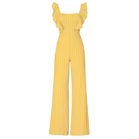 léRumi Reagan Jumpsuit – Yellow Stripe – Size Medium – Excellent Condition - Picture 7 of 9